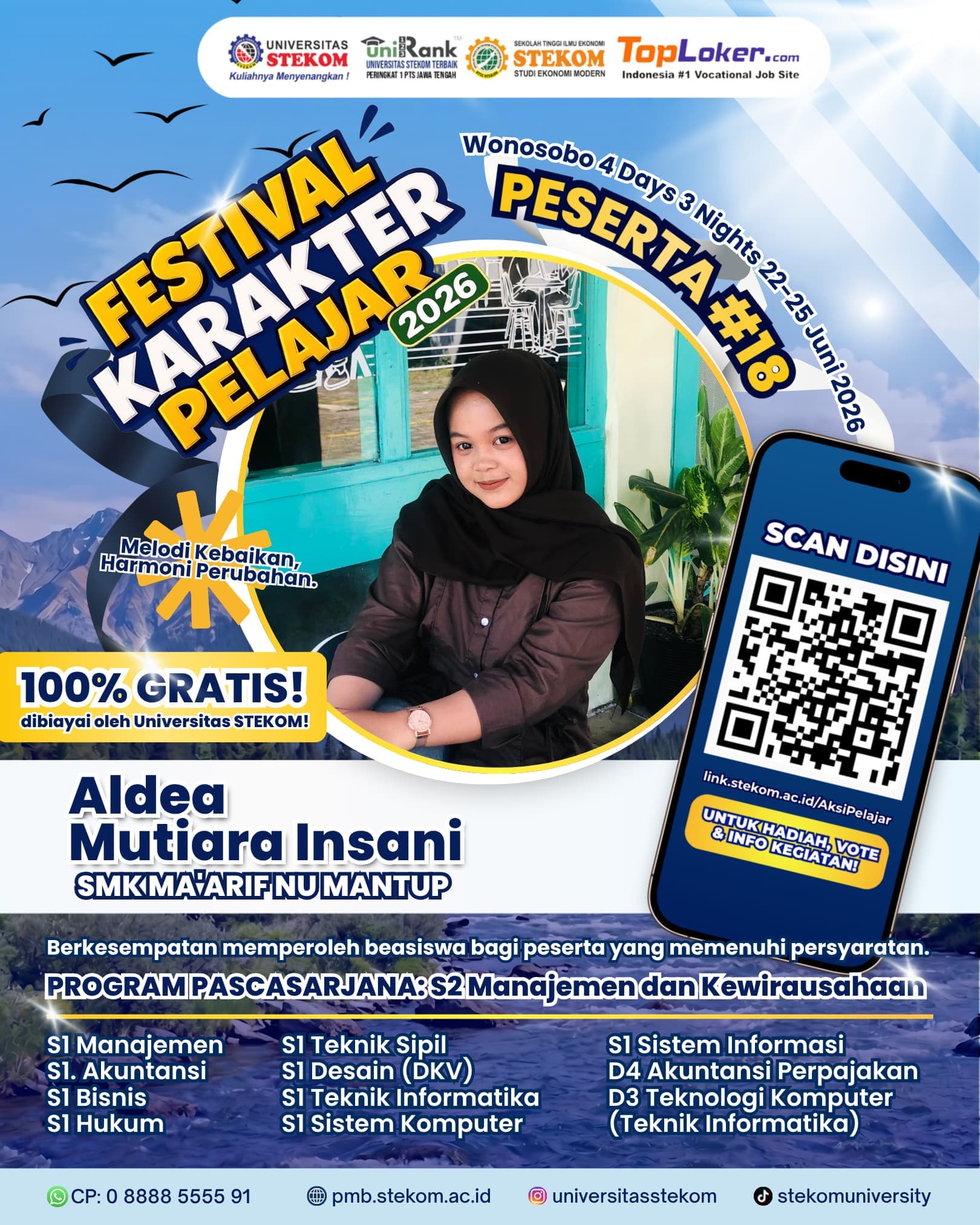Dari Mantup Menuju Wonosobo: Aldea Mutiara Insani Buktikan Karakter Unggul di Festival Karakter Pelajar 2026