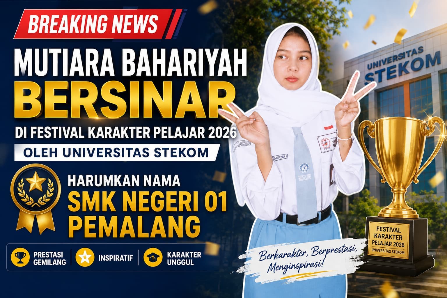 Mutiara Bahariyah Bersinar di Festival Karakter Pelajar 2026 oleh Universitas STEKOM, Harumkan Nama SMK Negeri 01 Pemalang