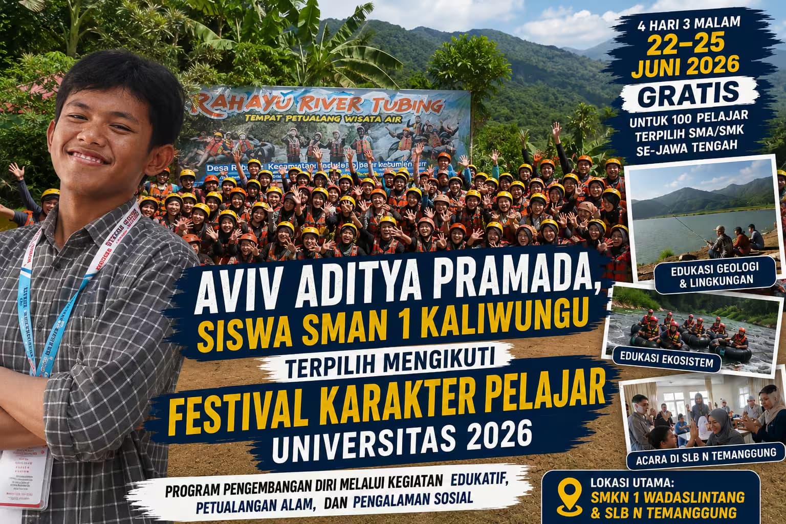 Aviv Aditya Pramanda dari SMAN 1 Kaliwungu Terpilih Mengikuti Festival Karakter Pelajar Universitas STEKOM 2026