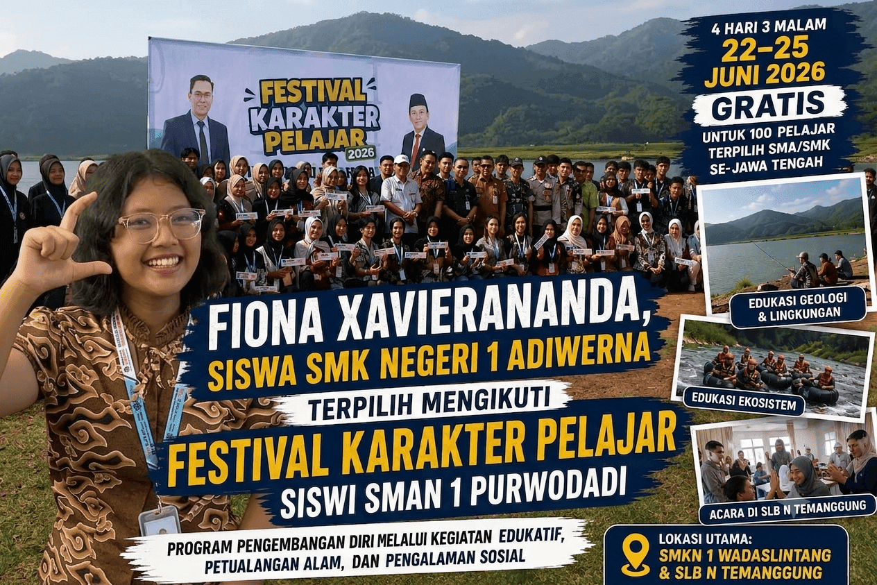 Fiona Xavierananda Fathorrahman dari SMAN 1 Purwodadi Terpilih Mengikuti Festival Karakter Pelajar Universitas STEKOM 2026