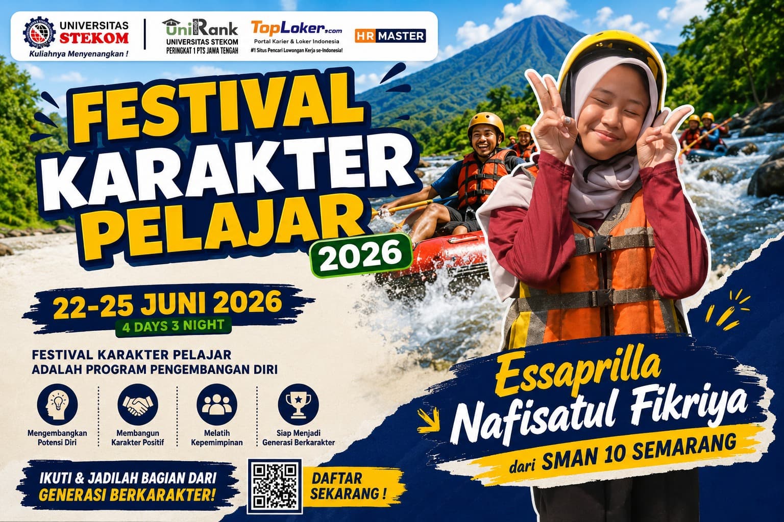 Essaprilla Nafisatul Fikriyah dari SMAN 10 Semarang Terpilih Mengikuti Program Kegiatan Festival Karakter Pelajar Universitas STEKOM 2026