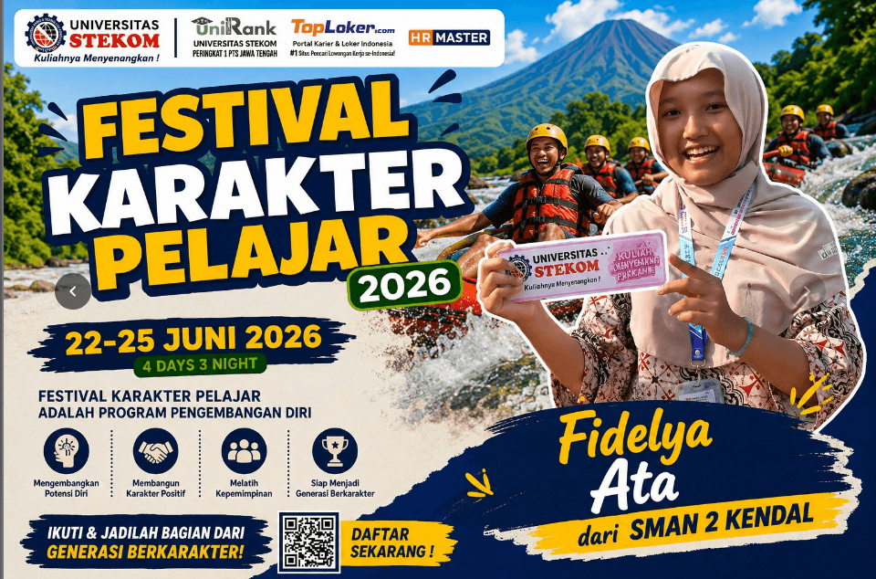 Fidelya Ata dari SMAN 2 Kendal Terpilih Mengikuti Program Kegiatan Festival Karakter Pelajar Universitas STEKOM 2026